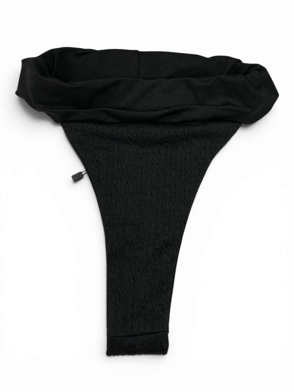 Black Fold-Over High-Cut Brazilian Bikini Bottoms Size 2 EPOC